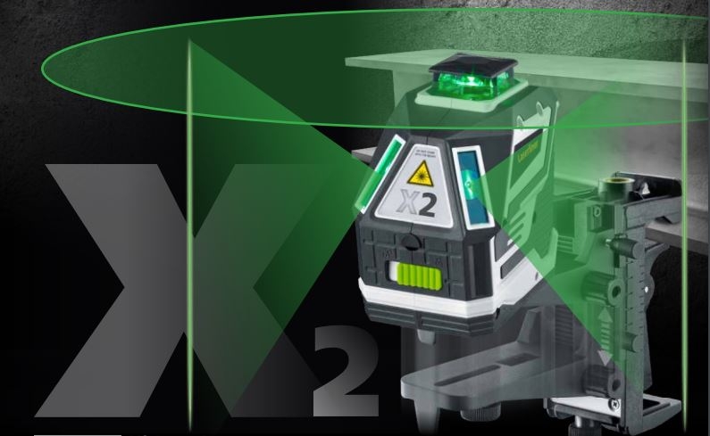 Laserliner 031.550L X2-Laser 360°-Linienlaser mit Magnetklemme und Wandhalterung