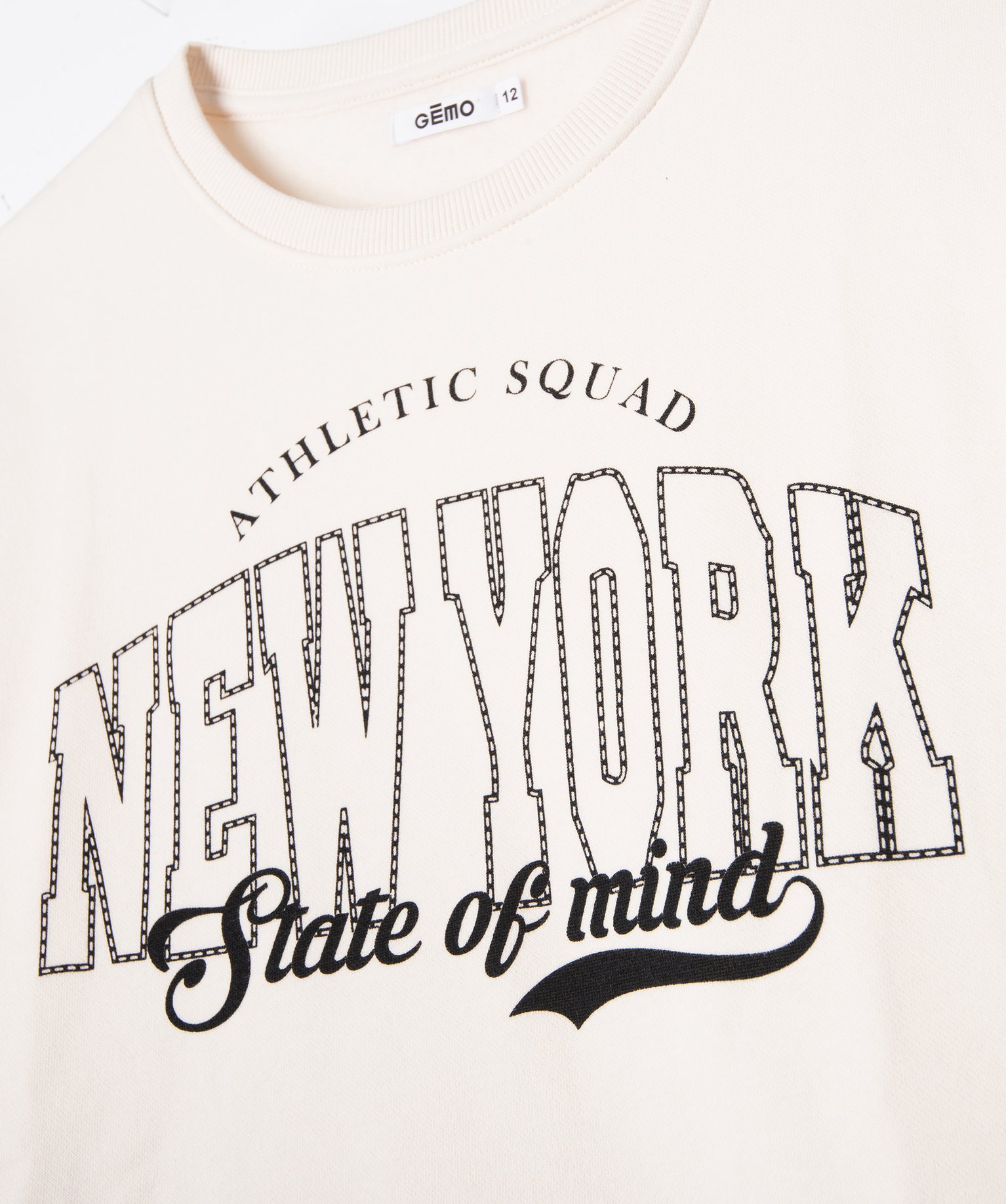 Sweat large en molleton doux fille beige clair | GEMO