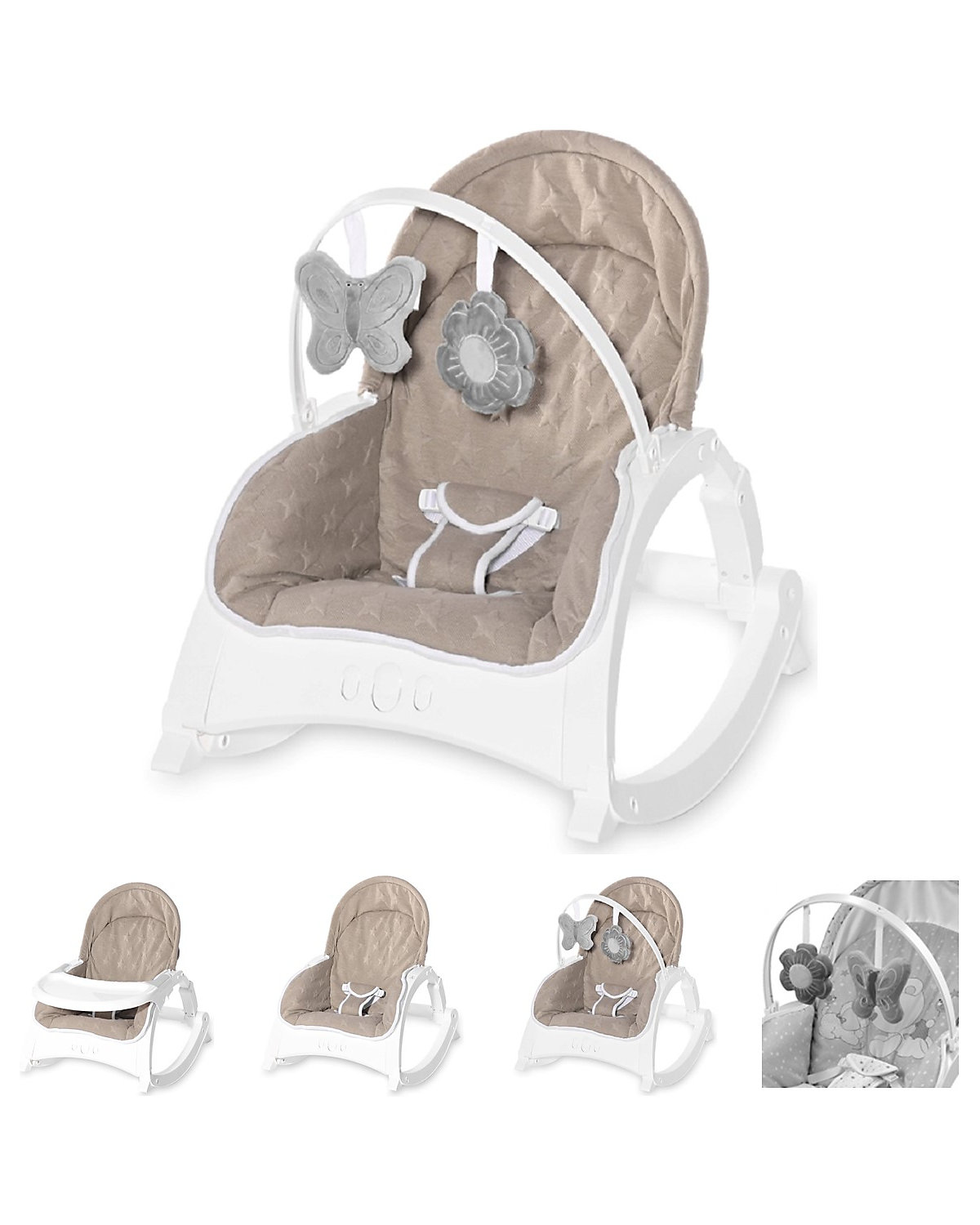 Babywippe ALEX 3 in 1 Tisch Vibrationsfunktion, 4 Melodien Babywippen