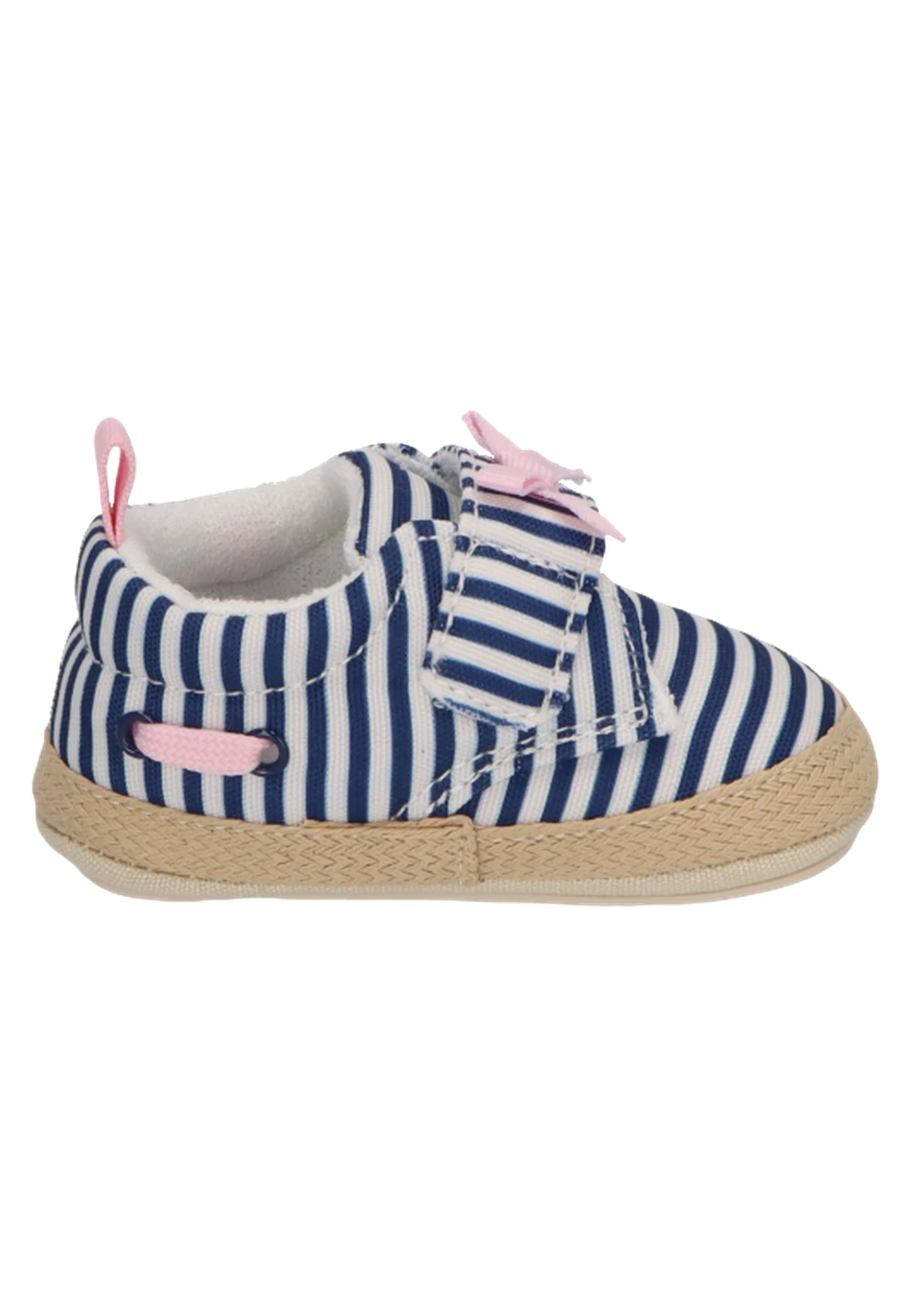Babyschuh mit Streifen in blau