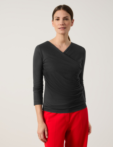 3/4 Arm Shirt mit Wickeloptik