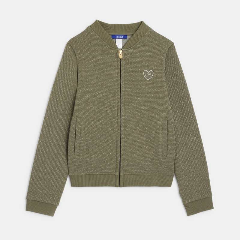 Teddy zippé irisé vert fille