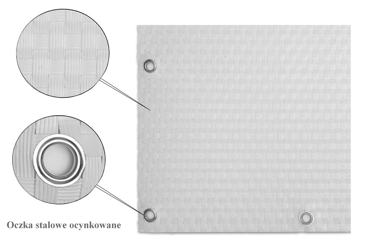 Progresja Polyrattan Balkonichtschutz mit Metallösen - Weiß 0,9m x 3m