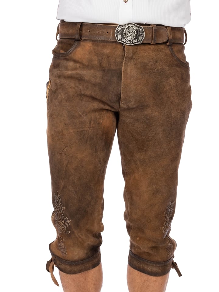 Gwandler Lederhose SEEFELD-gespeckt in braun günstig kaufen