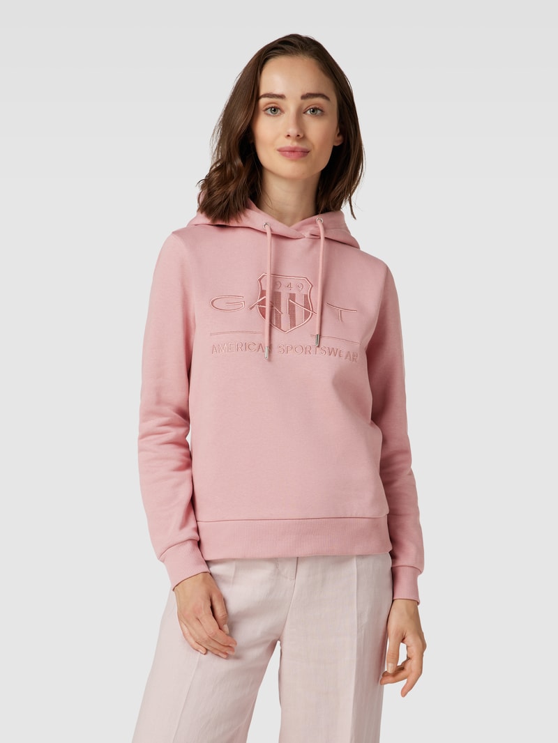 Hoodie mit Kapuze in pink meliert