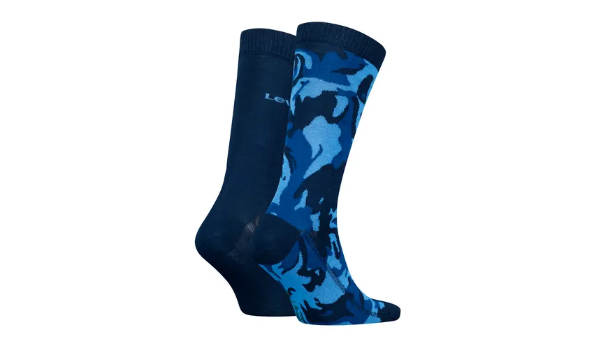 Levis Herren Sportsocken Regular Cut Camo 2er Pack blue combo