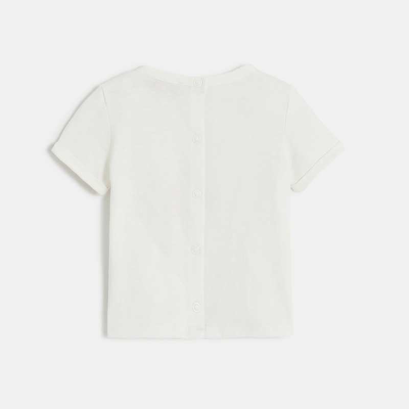 T-shirt bébé fille blanc à motif orange naissance Catimini