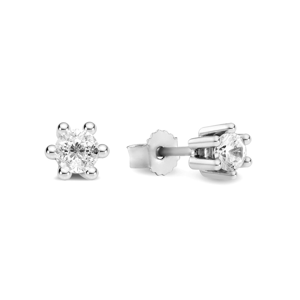 FAVS Boucles d'oreilles à fermoir à poussette 375 Or blanc Boucles d'oreilles
