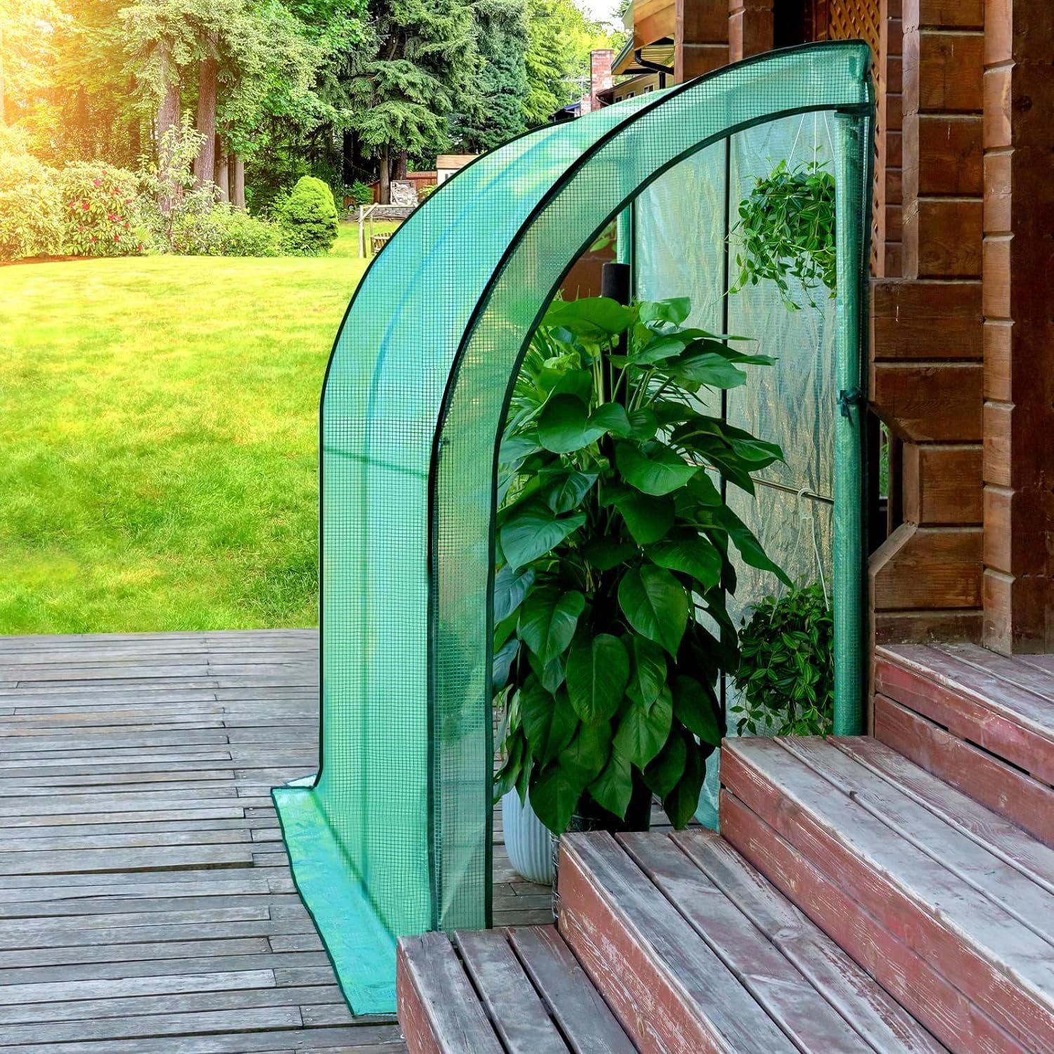 Woltu Gewächshaus, BxTxH: 200 x 100 x 210,00 cm, PE-Plane mit Rolltüren