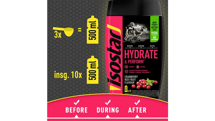 Isostar Hydrate & Perform Cranberry Red Fruits 400 g