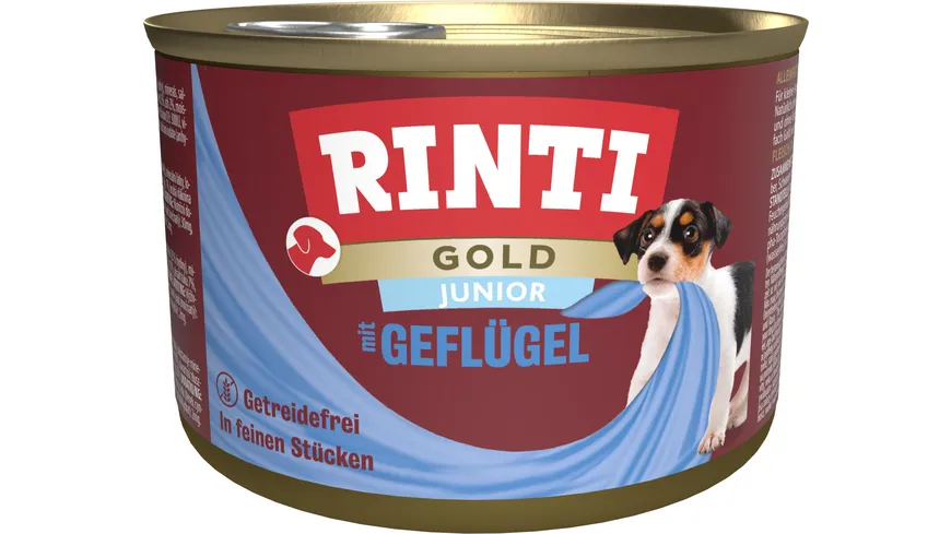 RINTI Hundenassfutter Gold Junior + Geflügel 185 g