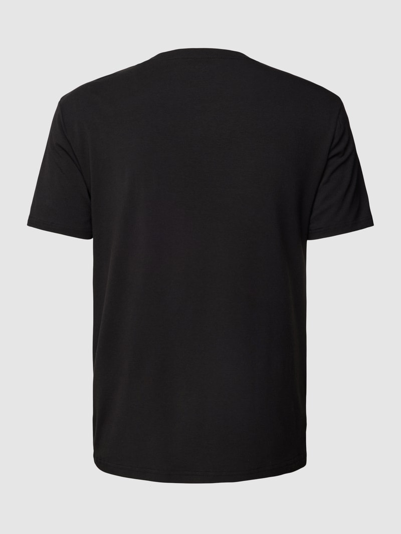 T-Shirt mit geripptem Rundhalsausschnitt im 2er-Pack in schwarz
