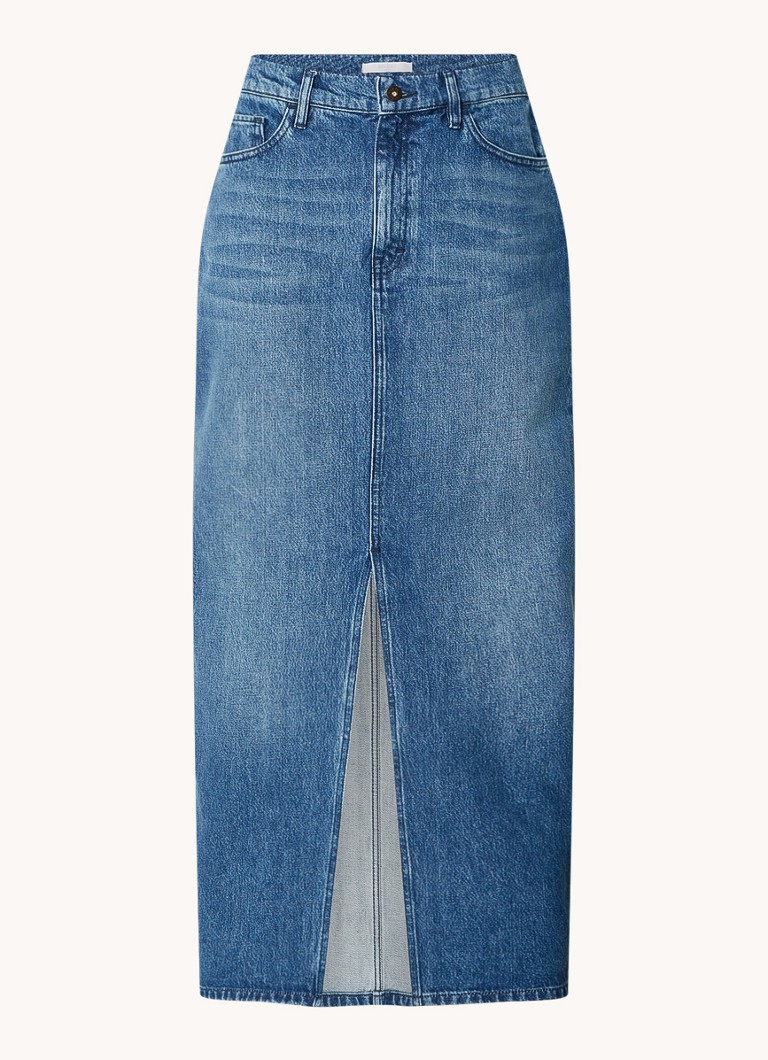 by-bar Sis Maxi-Jeansrock mit Seitentaschen und Schlitz