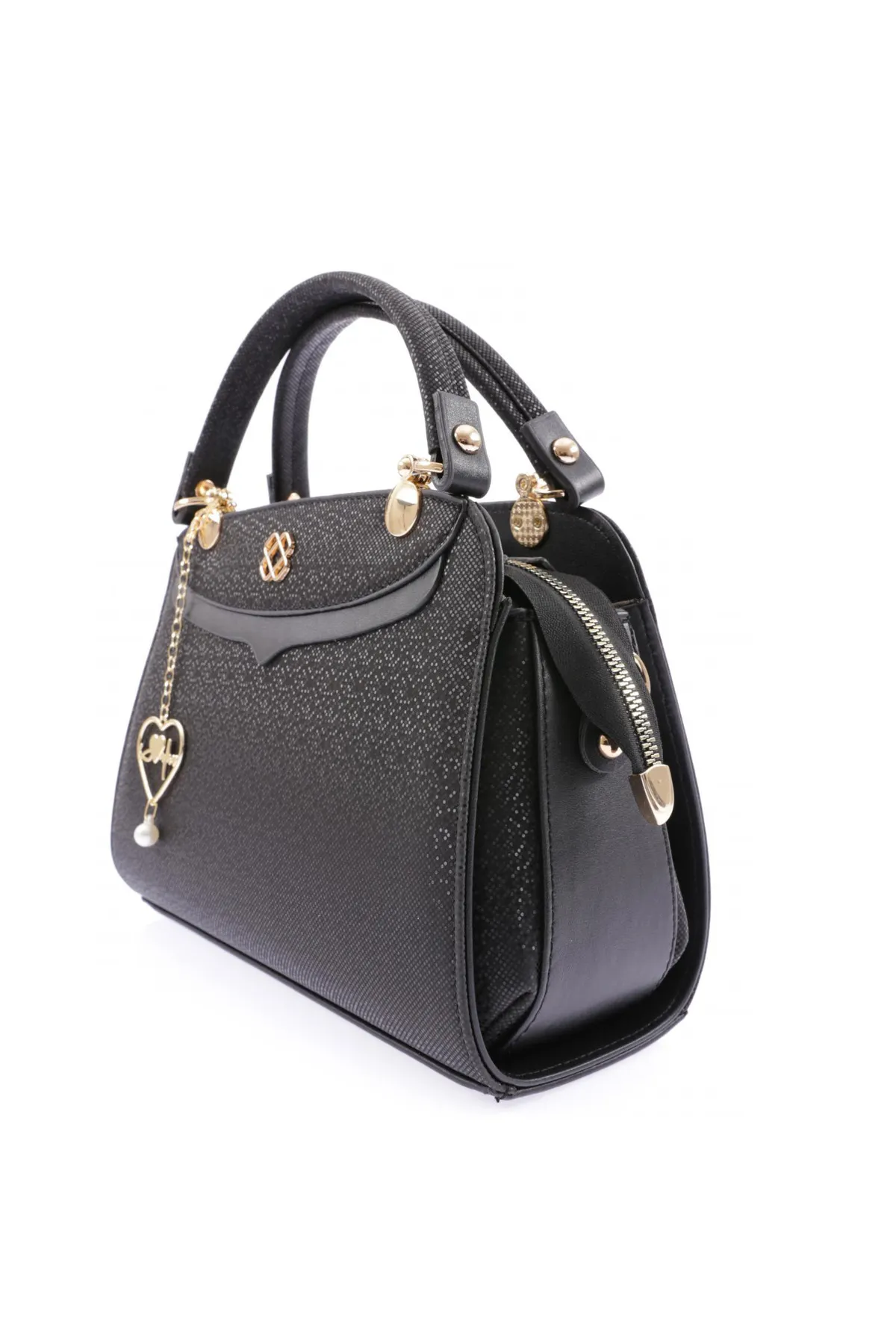 DGN  3237 Schwarze Mosaik-Schulter- und Handtasche für Damen