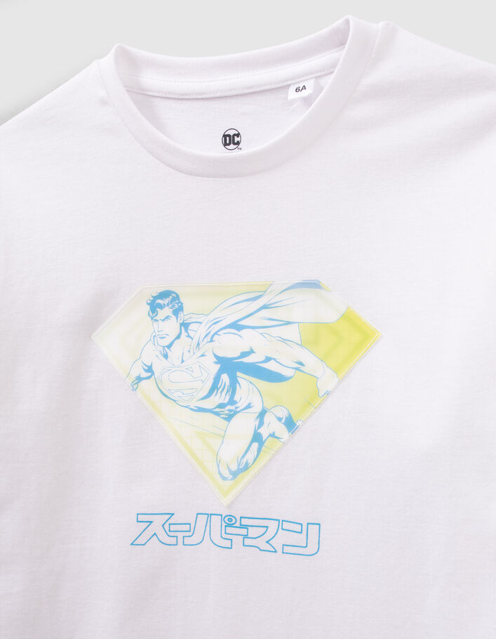 T-shirt blanc visuel lenticulaire SUPERMAN garçon