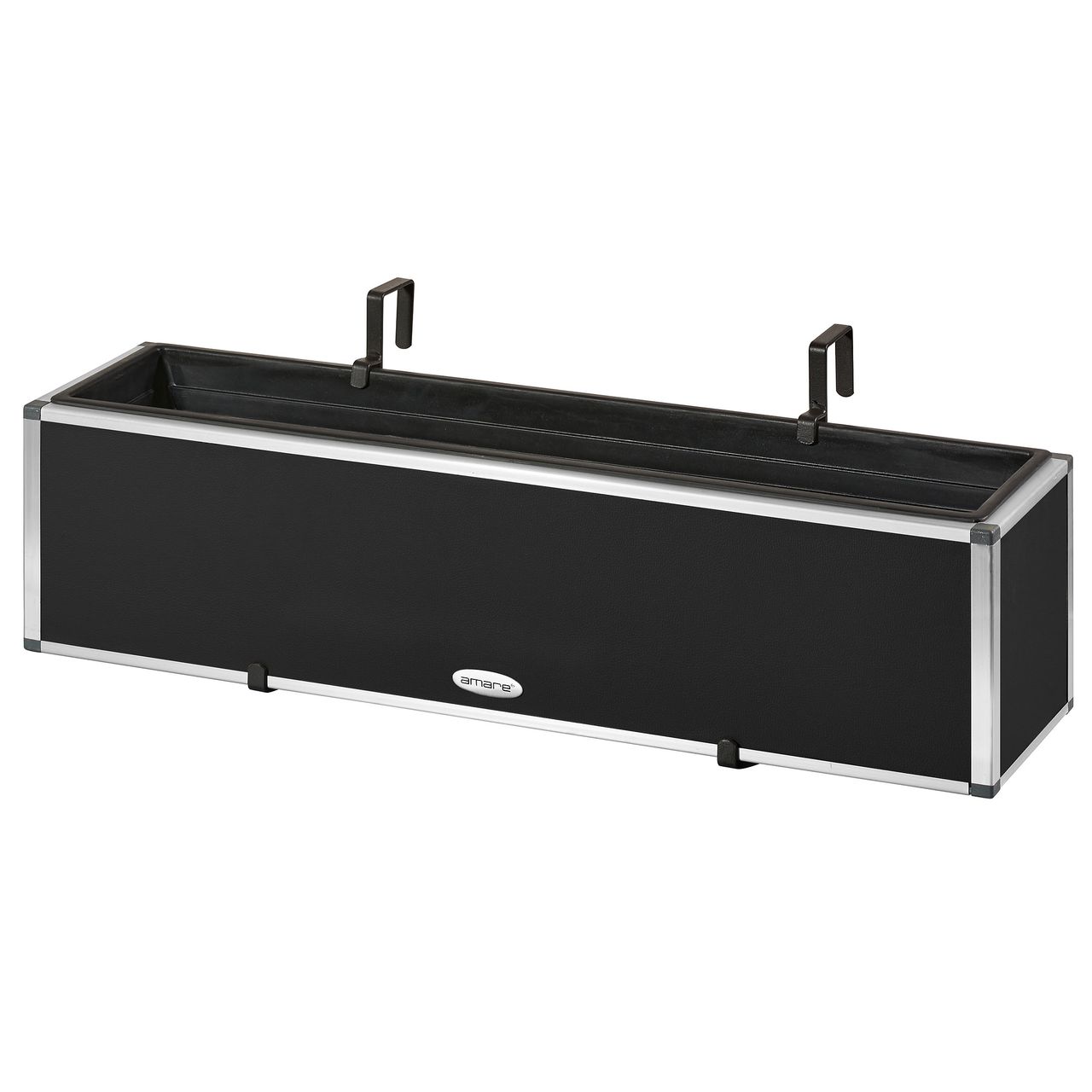 Weles AMARE Fiberglas Design Pflanzgefäß PUR 20,5 x 81,5 x 20,5 cm, schwarz