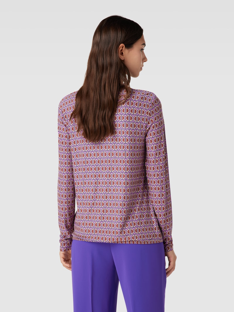Longsleeve mit V-Ausschnitt in mittelbraun