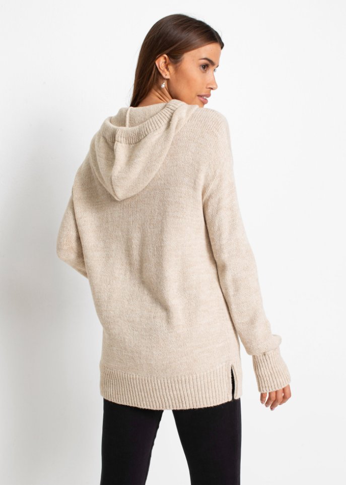Strickpullover mit Kapuze