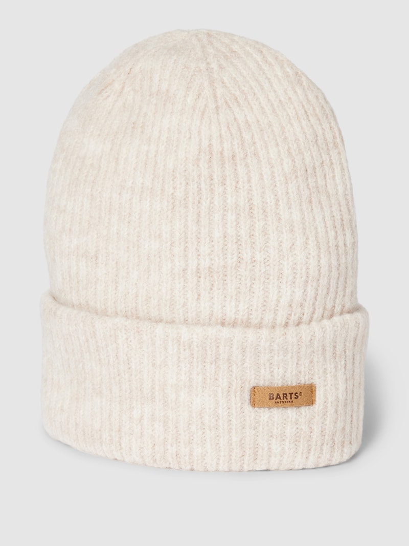 Beanie mit Label-Detail Modell 'Witzia' in offwhite