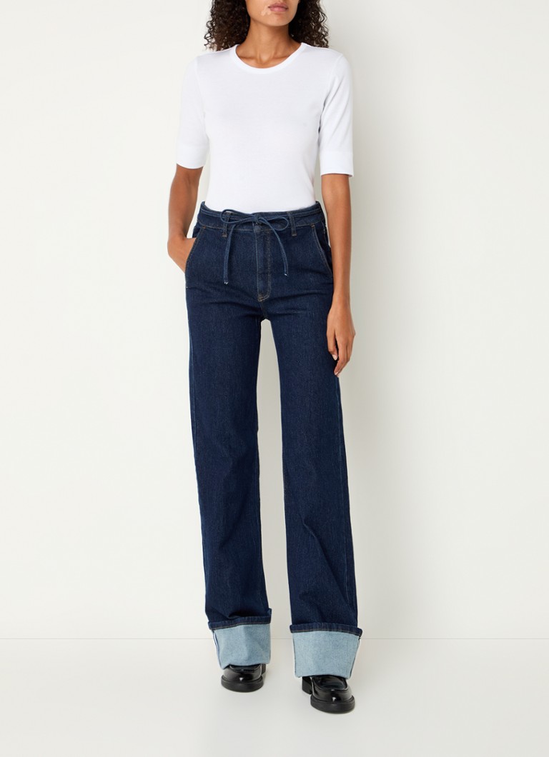 Jeans Jean Co'Couture Hubby a vita alta, gamba dritta, lavaggio scuro