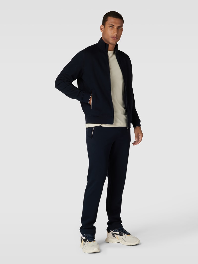 Sweatjacke mit Stehkragen in marineblau