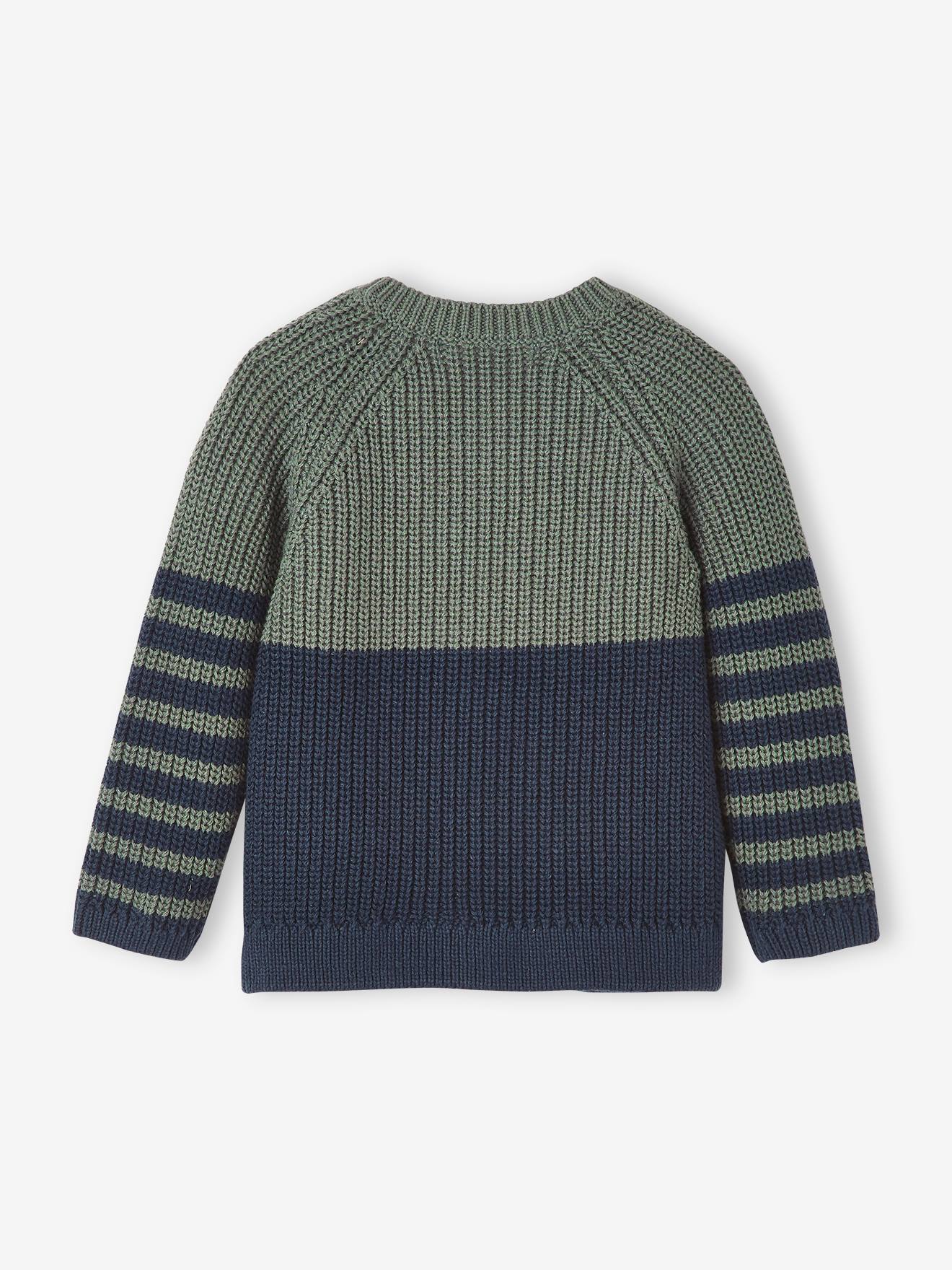 Pull rayé bébé graphique vert