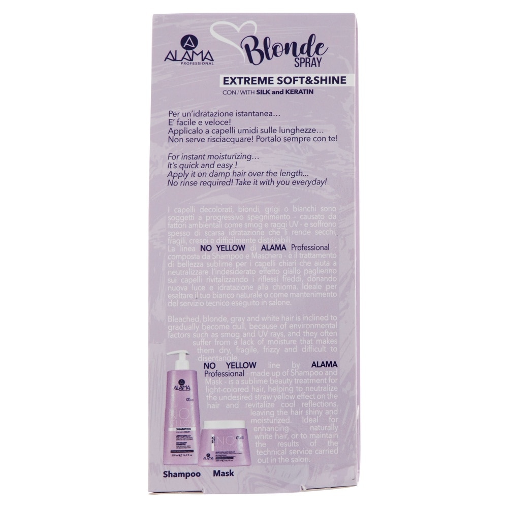 alama professional MASQUE DÉJAUNISSEUR POUR CHEVEUX BLONDS, GRIS OU DÉÉS 500 ML MASQUE