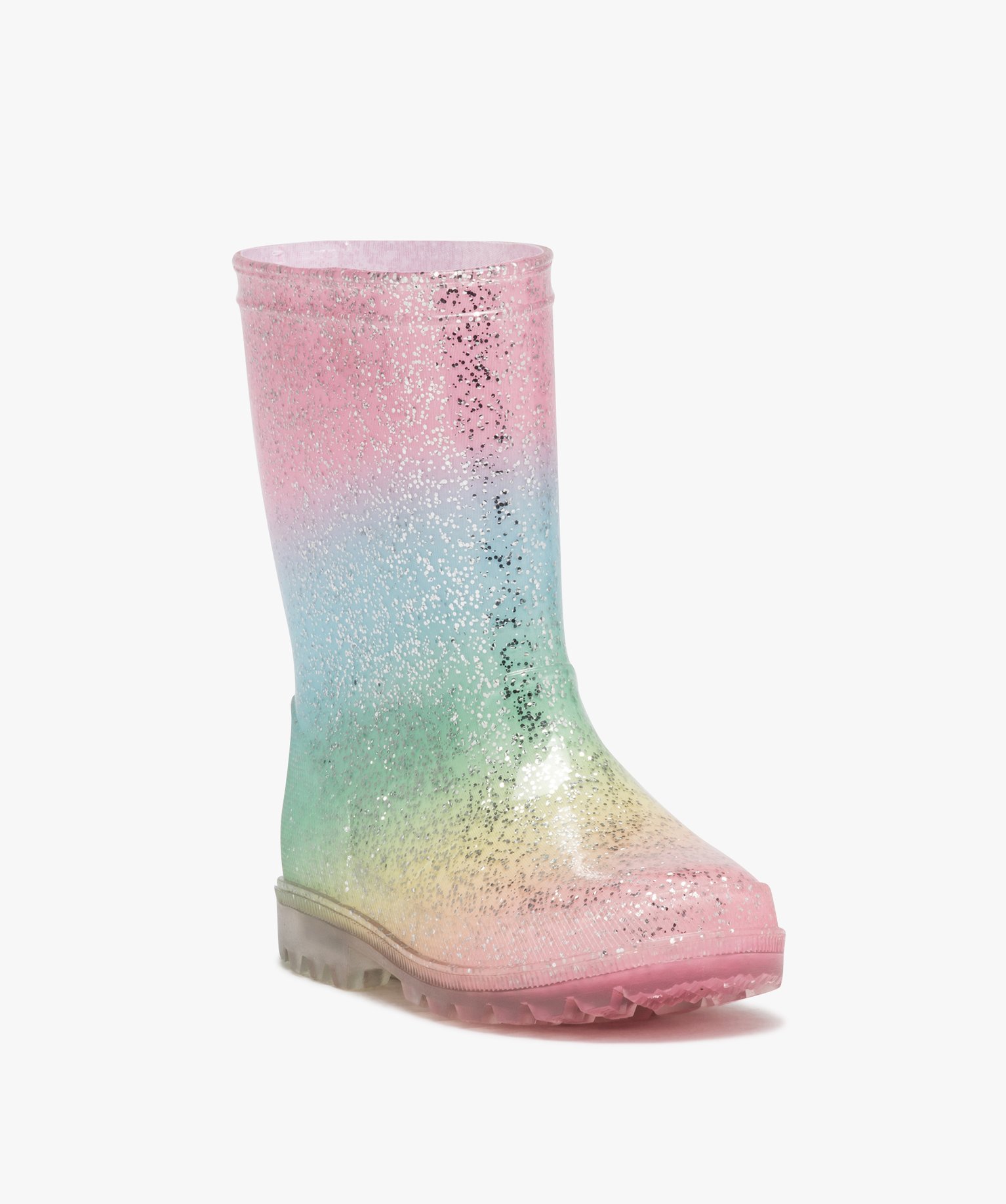 Bottes de pluie fantaisie à paillettes multicolore | GEMO