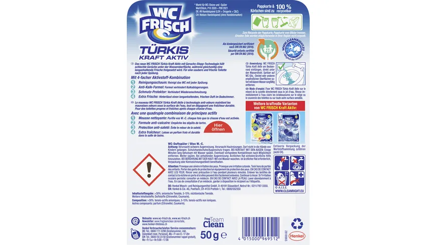 WC FRISCH Kraft Aktiv Türkisspüler Meeresfrische