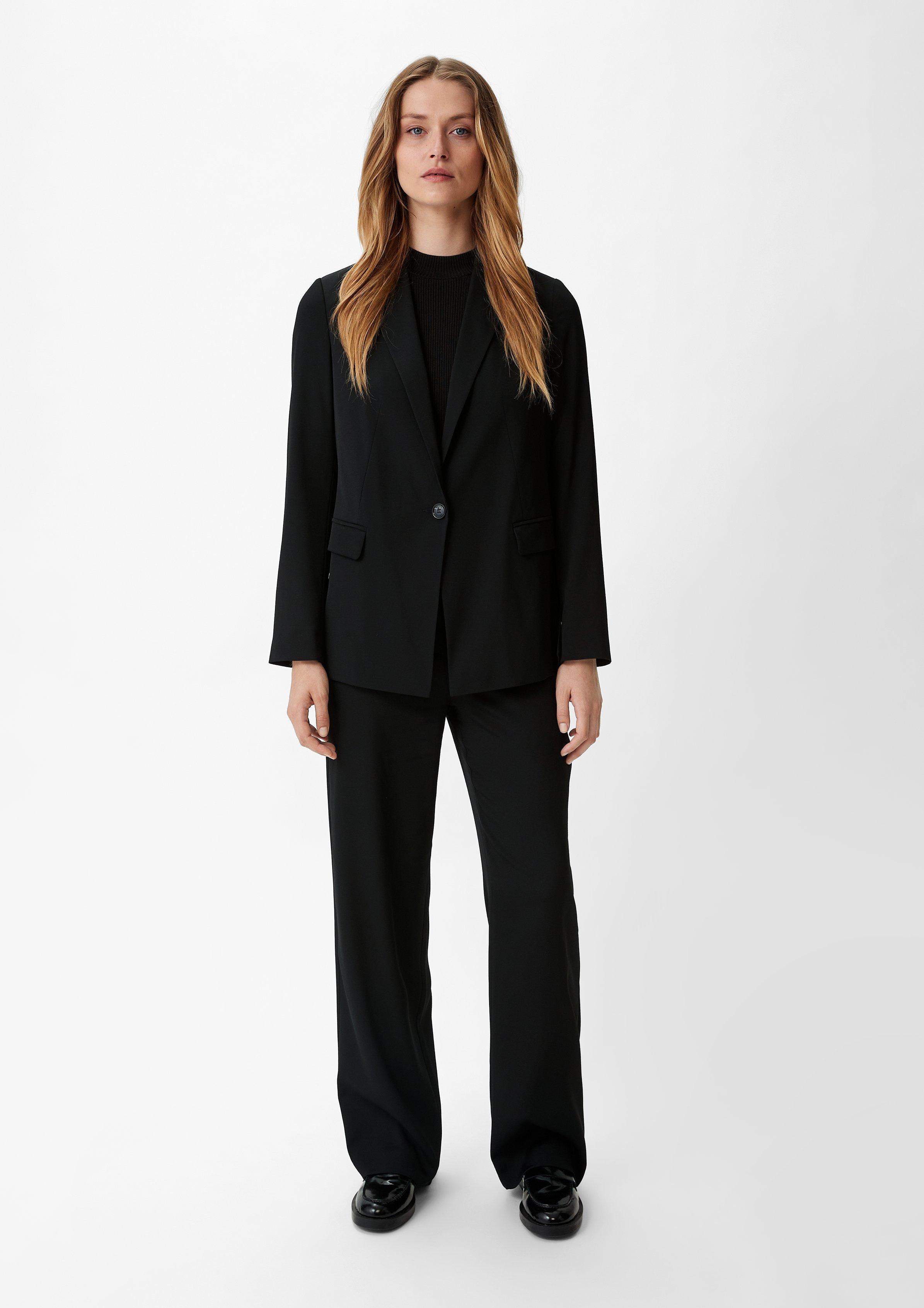 Travel-Blazer mit Seitenschlitzen - schwarz