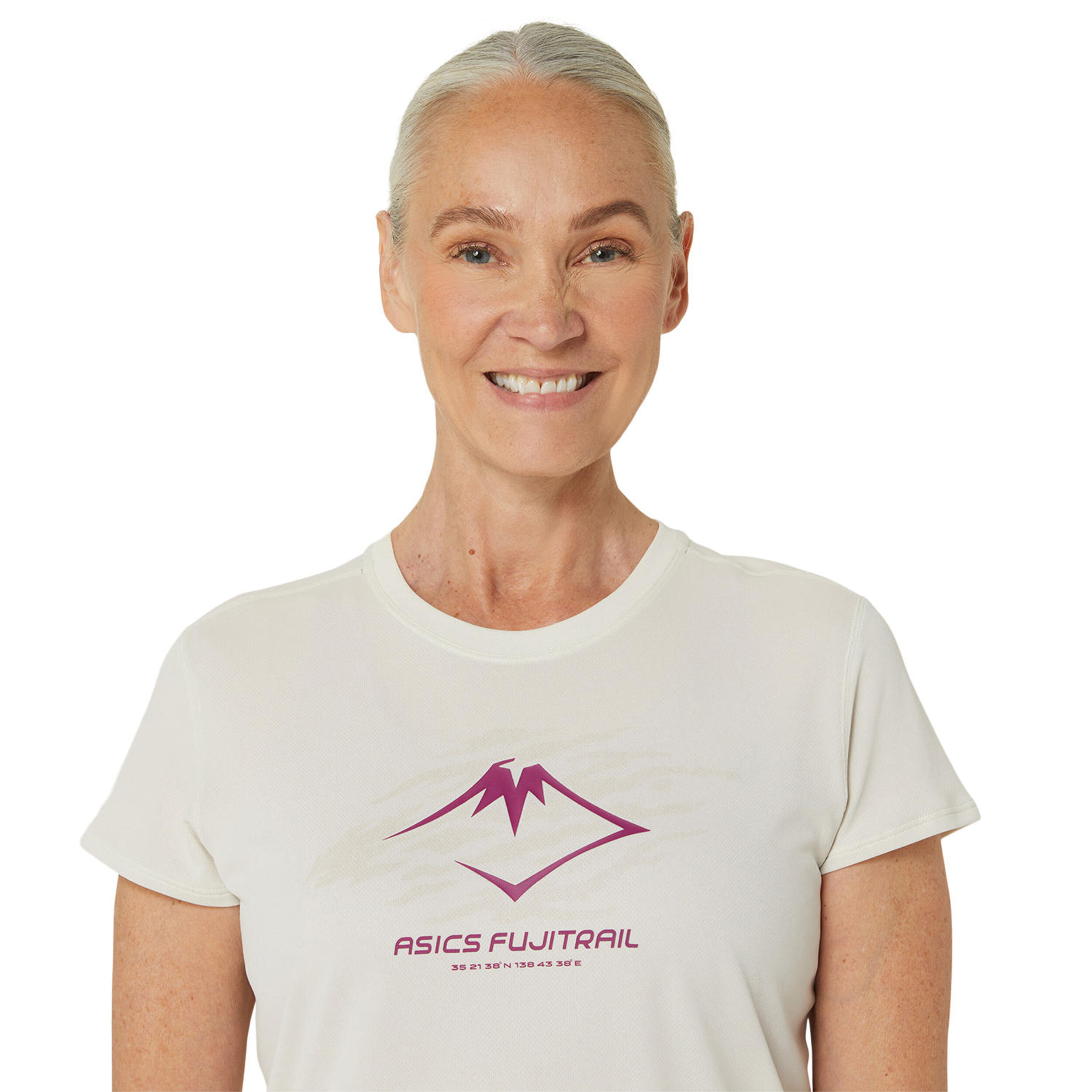 Fujitrail Logo Laufshirt Damen - Creme