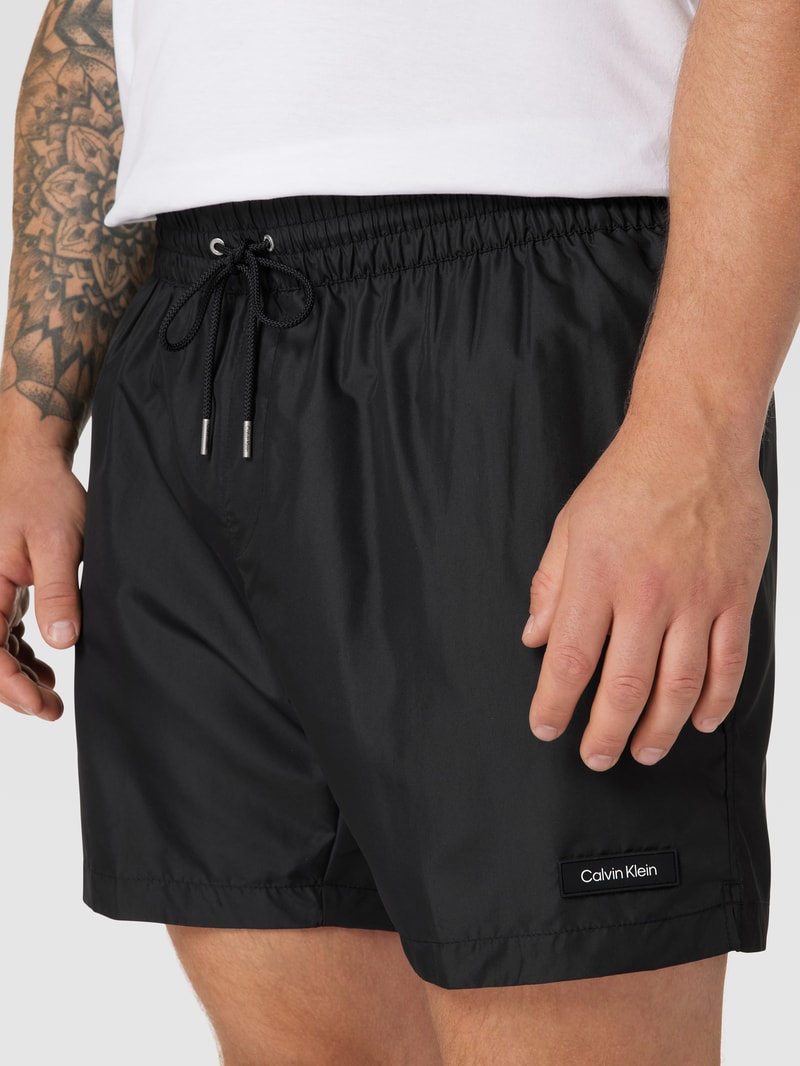 Badehose mit Brand-Detail in schwarz