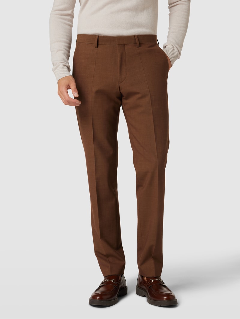 Slim Fit Anzug mit 2-Knopf-Sakko in hellbraun