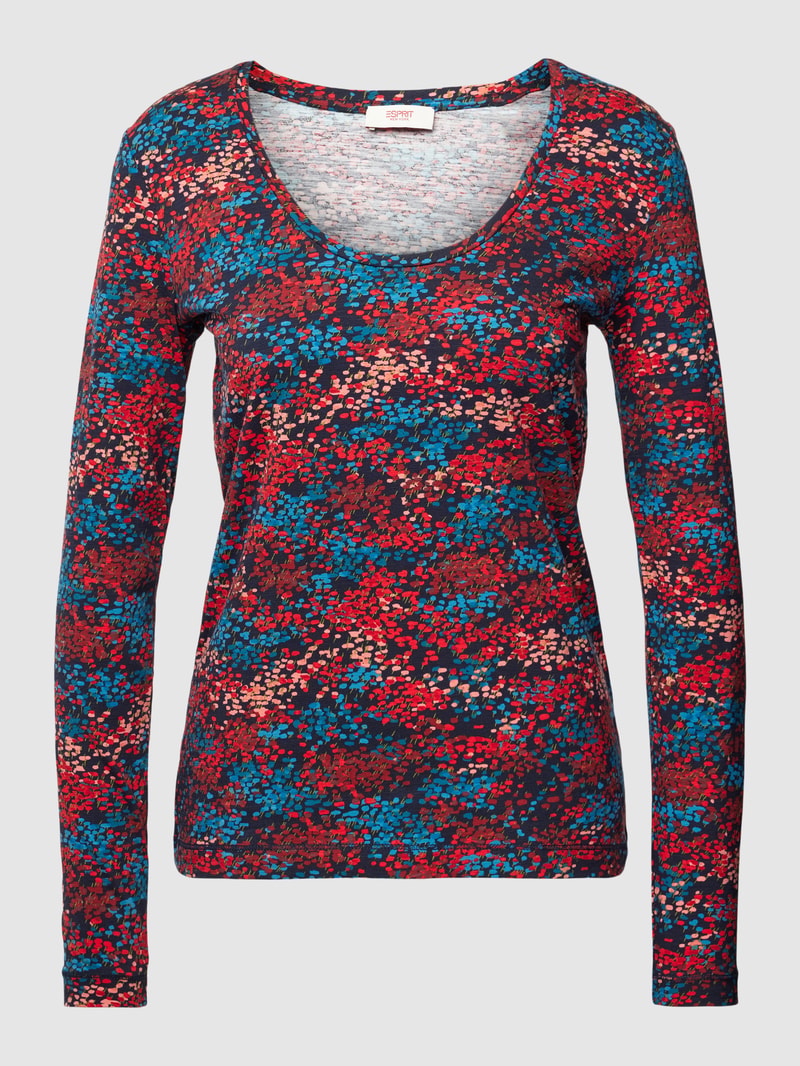 Longsleeve mit U-Boot-Ausschnitt in marineblau