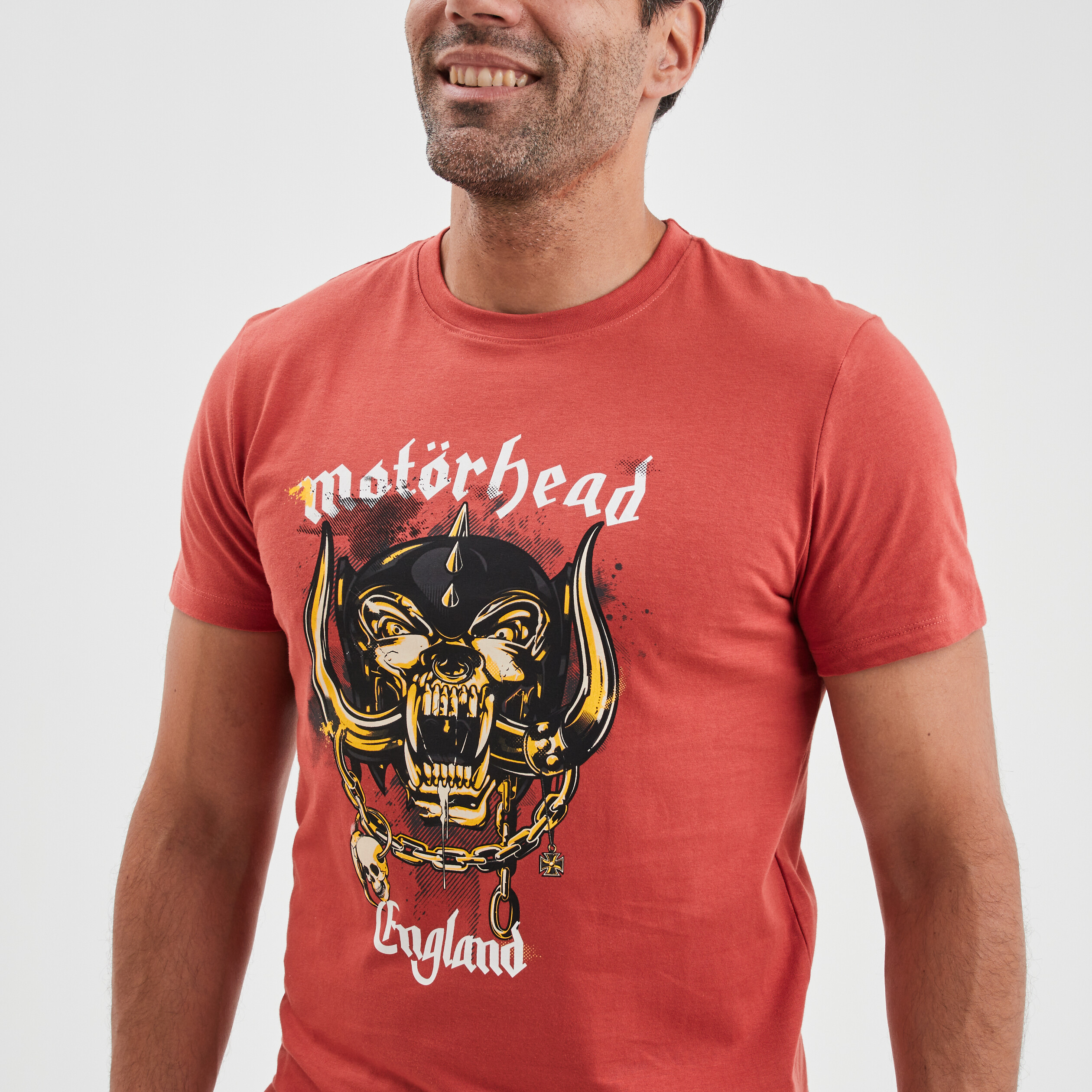 T-shirt manches courtes coton Motorhead rouge foncé homme | La Halle