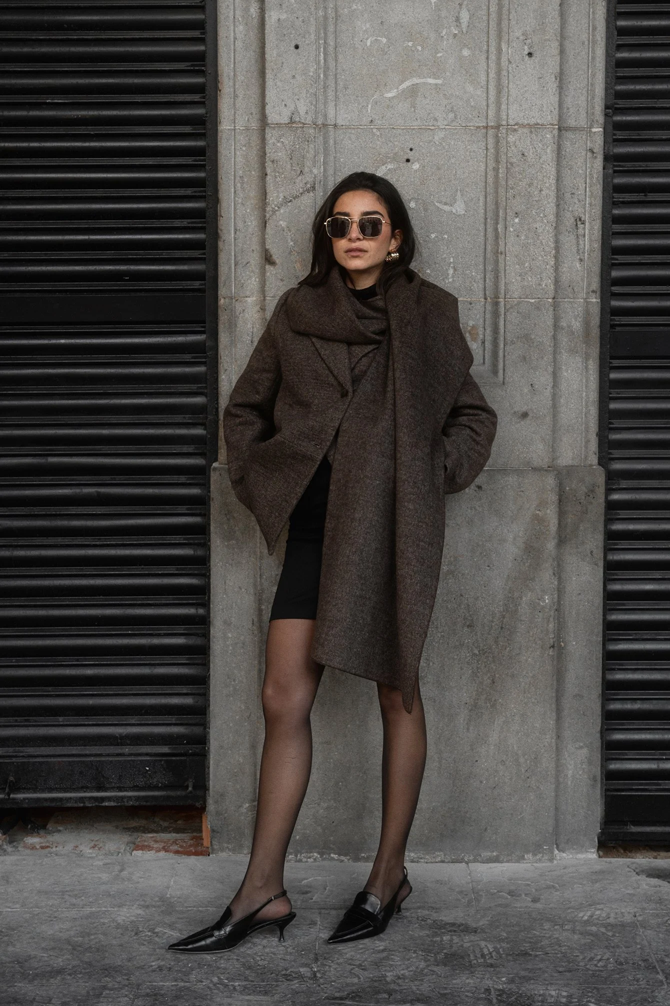 Oversized-Blazerjacke aus Wollmischung
