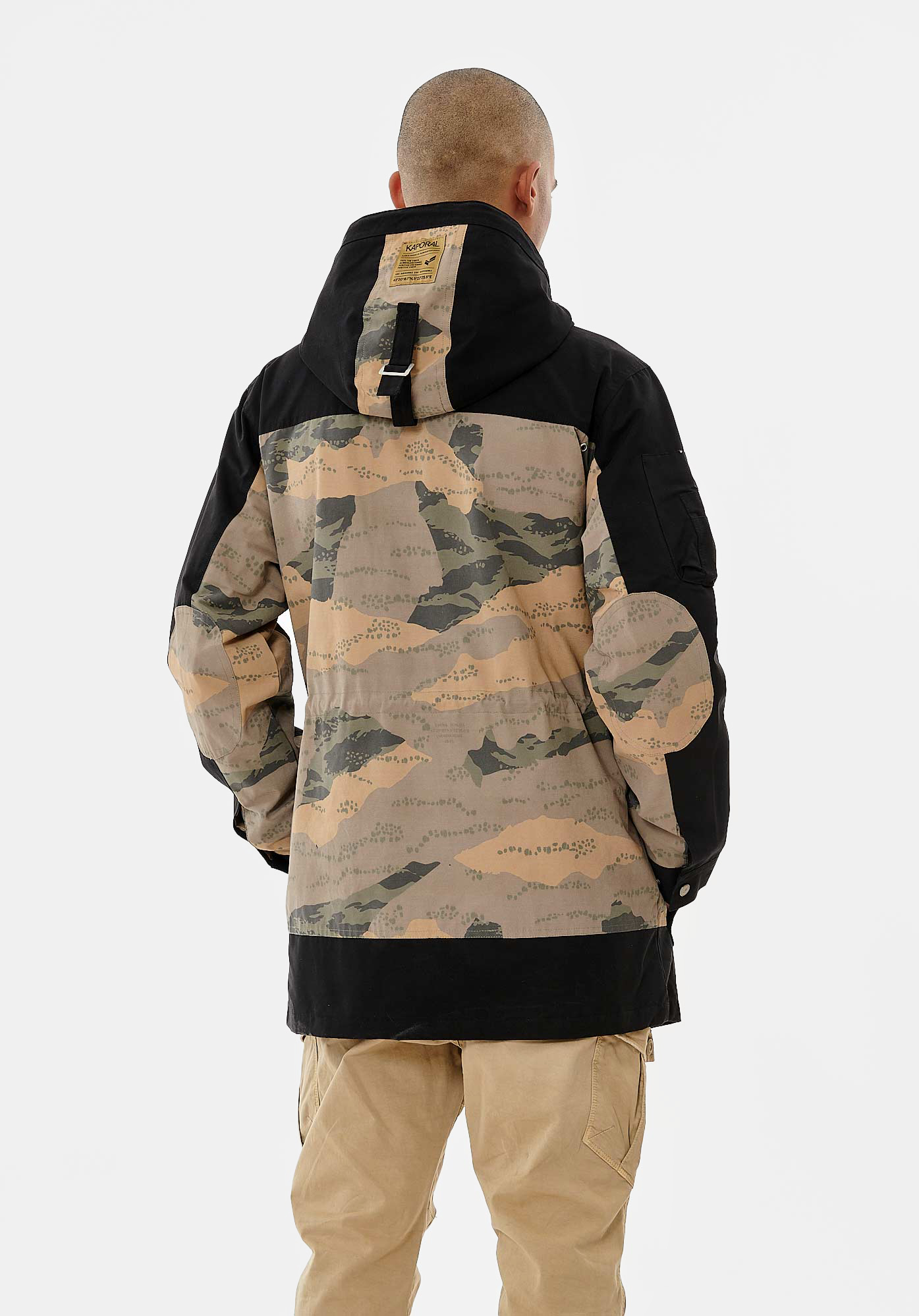 NABIA  Parka noire et camouflage Homme