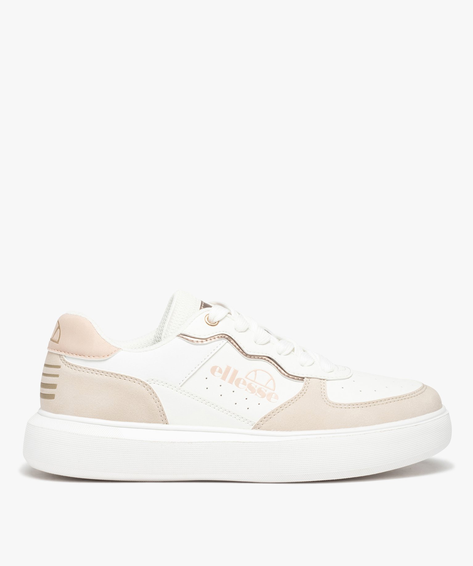 Baskets femme girly à semelle épaisse - Ellesse Kaylin blanc | GEMO