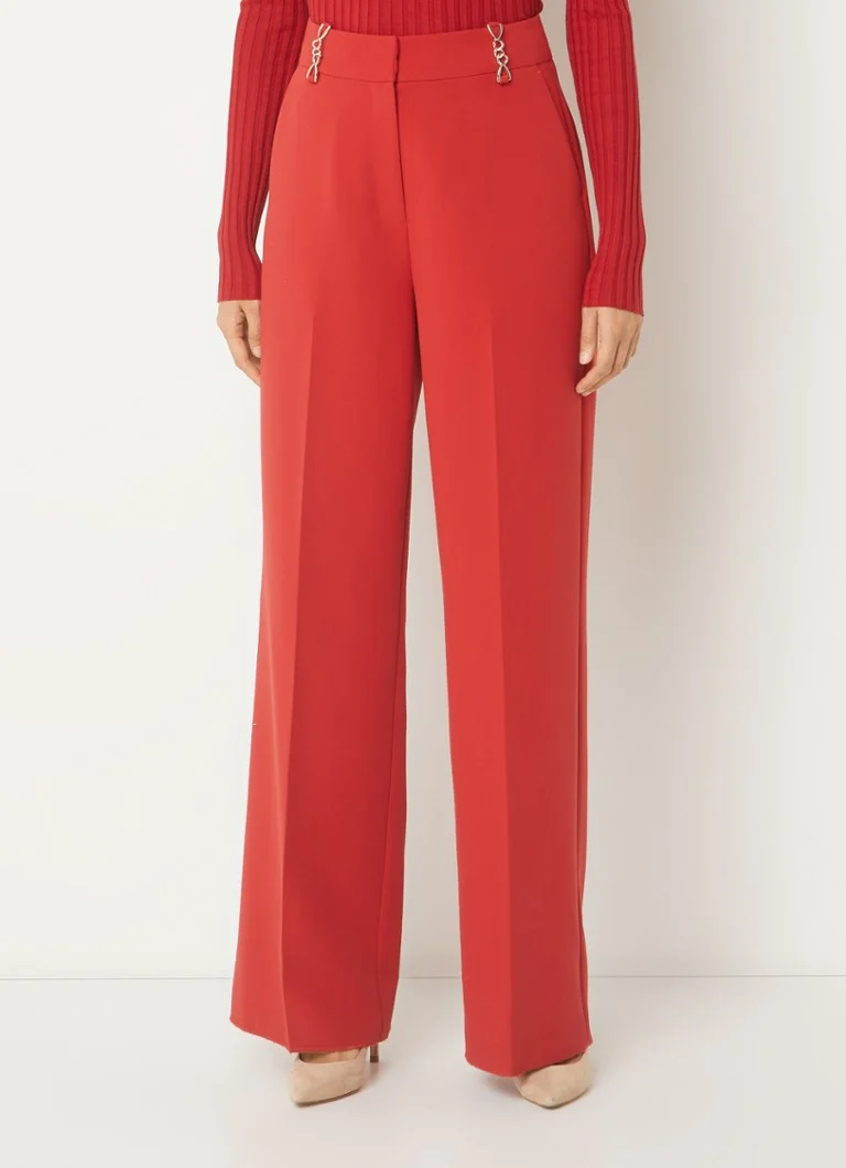 Pantaloni eleganți cu talie înaltă, cu talie largă și buzunare laterale, creați de Aaiko Sonja.