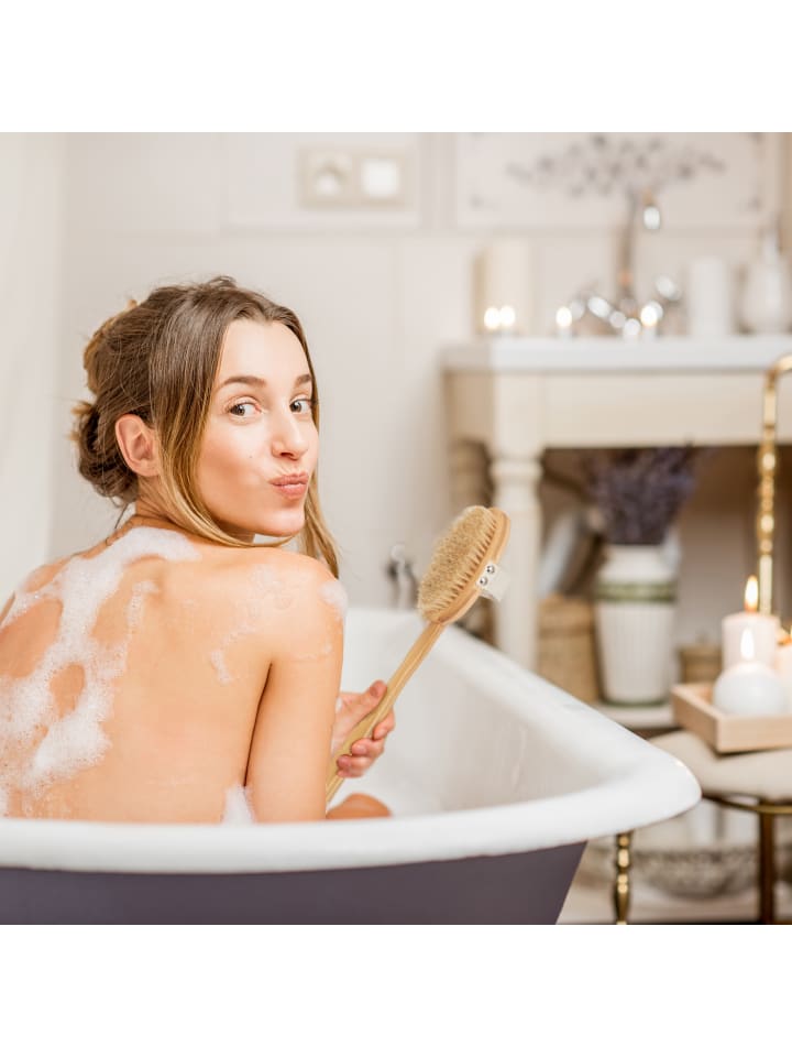 relaxdays 6-tlg. Badebürsten Set in Natur günstig kaufen onesize