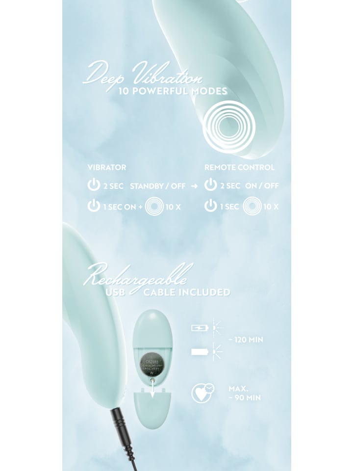 Cuties Auflegevibrator RC Panty Vibrator in türkis günstig kaufen 8 cm