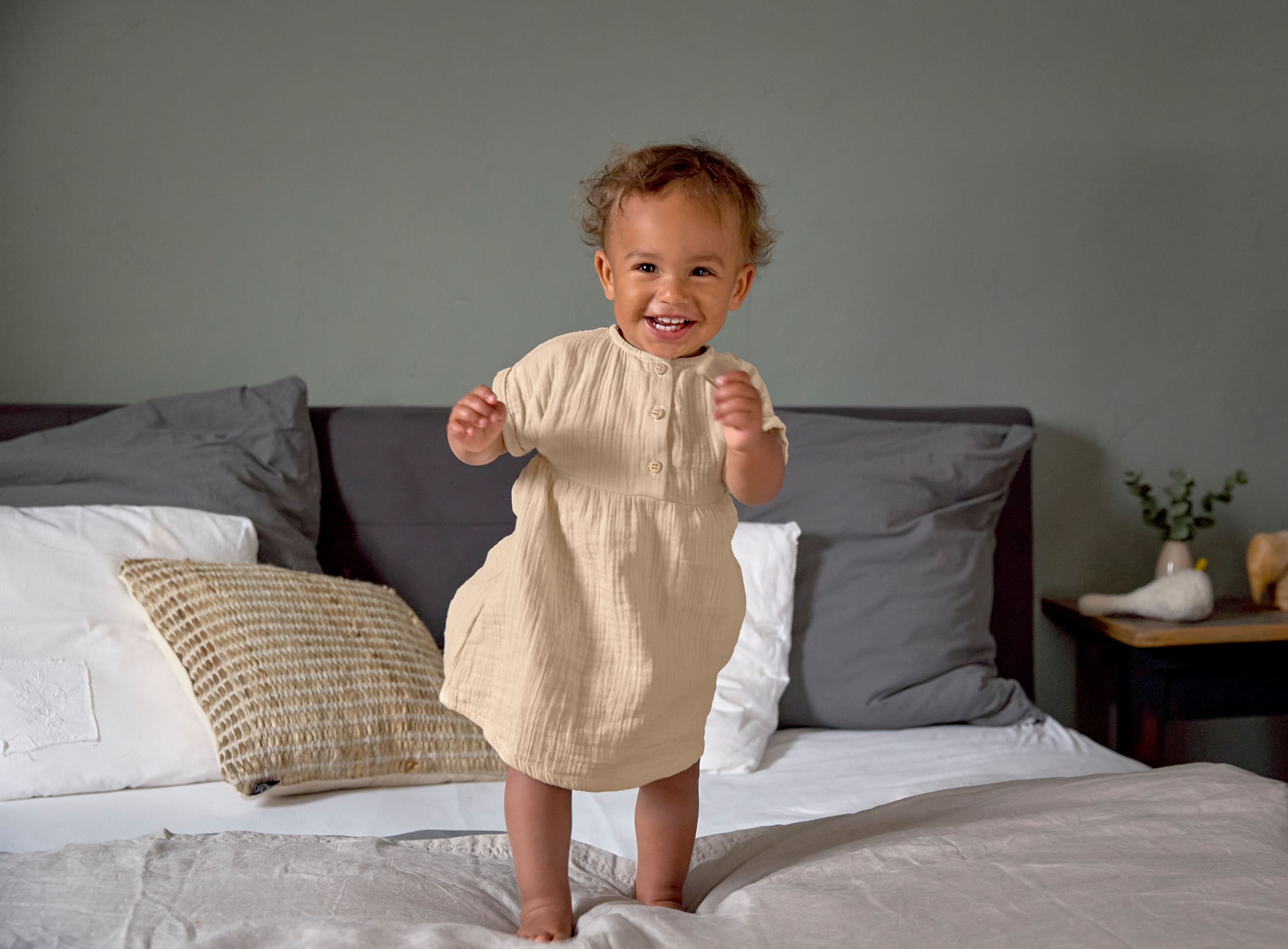 Kinderkleid - Bio Baumwolle, Nature, Beige