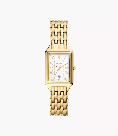 Fossil Uhr Raquel 3-Zeiger-Werk Datum Edelstahl goldfarben