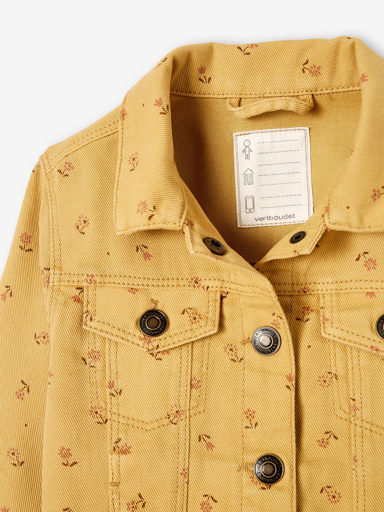 Veste imprimée fille moutarde