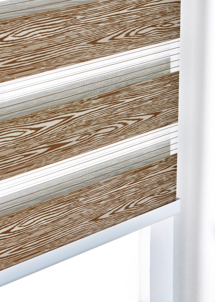 Doppelrollo mit Holz Optik