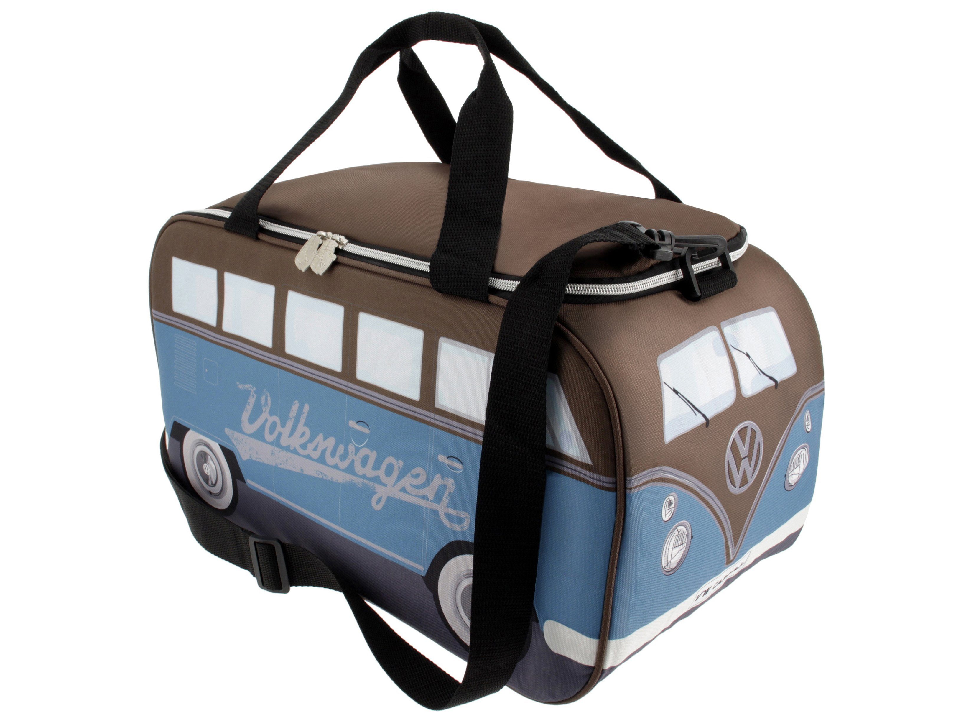 VW Collection by BRISA Kühltasche Volkswagen Thermotasche im T1 Bulli Bus Design, isolierte Picknick-Tasche, 25L