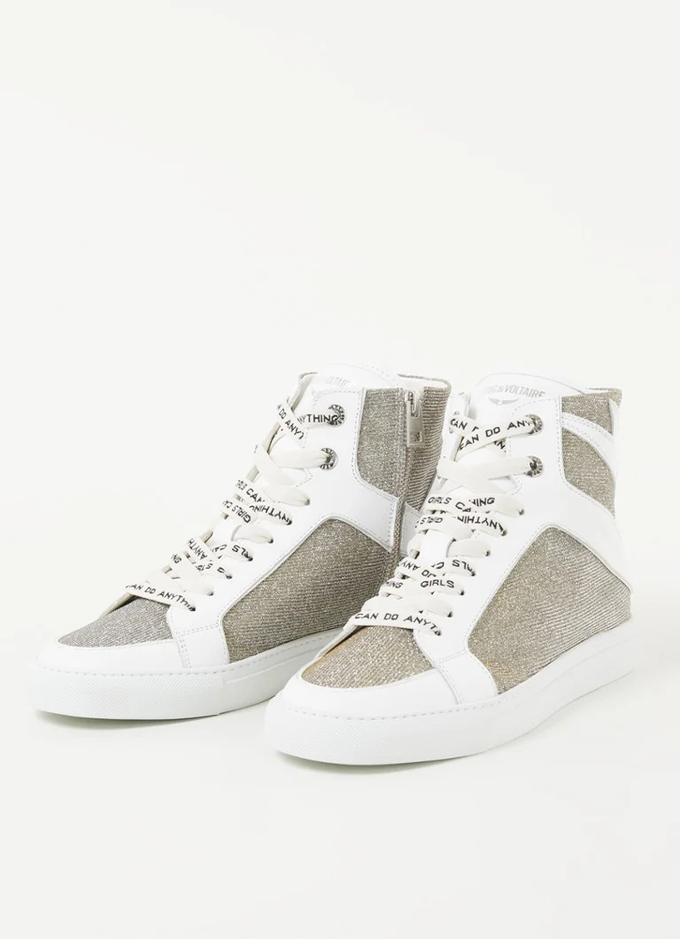 Pantofi cu toc înalt Zadig&Voltaire 1747 High Flash, cu detalii din piele și lurex.