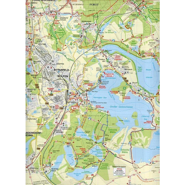 Radwander- und Wanderkarte Nordraum Leipzig 1 : 50 000 - Wanderkarte