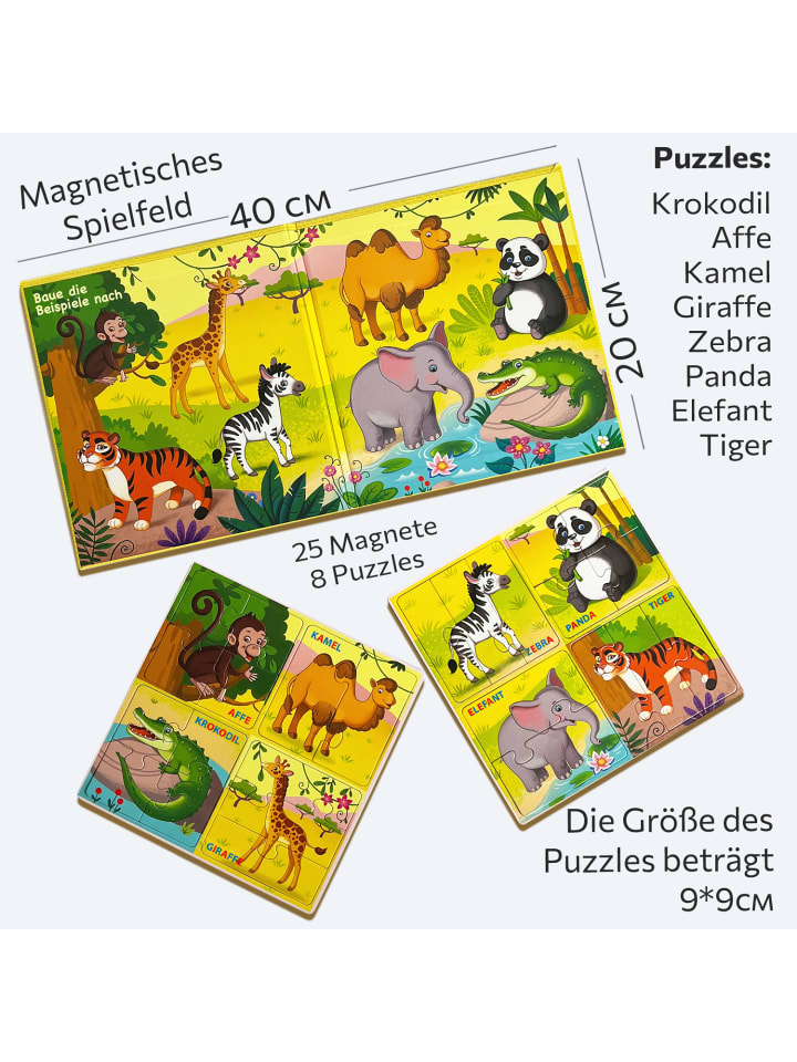 MAGNIKON Erste Puzzles Tiere in Afrika & Asien mit 25 Magneten- ab 3 Jahren günstig kaufen onesize
