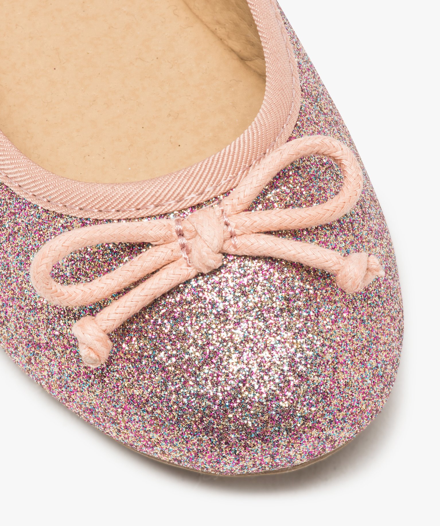 Ballerines fille pailletées avec n?ud décoratif rose | GEMO